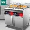 Mengshi Microcomputador Comercial Inteligente Temperatura Constante Vertical Cilindro Único e Duplo Fritadeira Elétrica Fritadeira Fritadeira Frango Fileira Temporizador Especial de 6 Canais