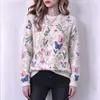 Suéter de punto largo de otoño casual y perezoso con estampado de mariposas francesas, transfronterizo europeo y americano