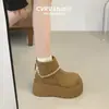 Botas de Nieve Gruesas Versátiles para Chicas Bajitas Mujer 2026 Otoño/Invierno Nuevas Retro Encaje Francés Adelgazantes Botines Cortos Birkenstock