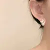 Aretes de Mariposa con Perla Diamante Gota de Aceite Aguja Plateada, Aretes de Moda, Simples y Versátiles, Aretes Exquisitos y de Alta Gama para Mujer