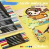 Set de Marcadores Acrílicos de Doble Punta Bicolor con Punta Suave, Apilables y Lavables, Bolígrafo de Color para Graffiti Pintado a Mano por Niños