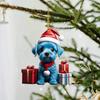 Caja de Regalo Transfronteriza Adorno Colgante de Decoración Navideña para Perro Acrílico Decoración para Árbol de Navidad Colgante de Cachorro Decoración Interior para Coche