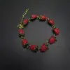 Pulsera Dulce de Fresa Roja, Fresca y Elegante, Accesorio de Alto Valor para Estudiantes, Realza el Cutis, Sensación Exquisita y de Alta Gama, DIY para Mujeres