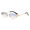 Gafas de sol con montura ovalada para mujer, lentes de sol de verano con estrellas, estilo Hong Kong, protector solar, espejo de cara grande que muestra una cara redonda pequeña.