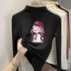 Camiseta base de manga larga para bebé, niña, de forro polar, cuello alto medio, nueva para otoño e invierno 2026