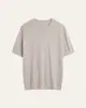 Lino de fibra natural, estilo old money, camiseta de punto de manga corta con cuello redondo para hombre, mezcla de algodón y lino, transpirable, camiseta de manga corta de color liso