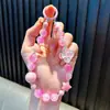 Cadena para Teléfono Móvil con Cuentas de Hongo Llavero Cadena Colgante para Teléfono Móvil Pulsera Acrílica Femenina Colgante para Bolso Pequeño Regalo Venta al por Mayor