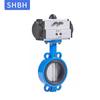 Válvula de mariposa wafer neumática Baihu D671X/F sin pasadores PTFE placa 304 caucho etileno propileno sellado bidireccional válvula de disco