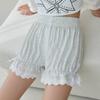 Calça de Segurança para Meninas Anti-corrida Leve Usável Verão Legging Fina Shorts Folgados Fofos de Renda Abóbora