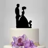 Decoración creativa para tarta de boda muñeco novio novia tarjeta insertada para tarta perro de Malta insertada para tarta set de tarta