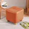 Taburete Pequeño, Banco para Uso Doméstico, Taburete para Cambiarse los Zapatos, Taburete para Ponerse los Zapatos en la Entrada, Taburete Bajo Mesa de Café, Taburete Reposapiés de Sofá de Tela Tecnológica Creativa