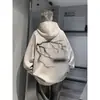 Sudadera con capucha de ante grueso para primavera y otoño para hombres y mujeres, estilo pareja, top retro americano holgado, chaqueta de marca moderna