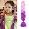 Fibra química de tres colores, cuatro colores, cinco colores, degradado, seda de alta temperatura, trenza grande, trenza jumbo, trenza burbuja, material para trenzas de cabello
