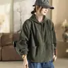 Abrigo casual para mujer, artístico y versátil, de corte holgado vintage con capucha, top de mujer moderno y favorecedor.