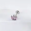 Pendientes de Botón Planos de Mariposa Exclusivos Transfronterizos, Tornillos de Hueso de Oreja de Ciervo Rosa, Tornillos de Labios de Acero Inoxidable de Corazón Dulce, Accesorios para Labios