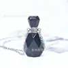 Fábrica Outlet Original Botella de Aceite Faceta de Diamante Piedra Natural Colgante de Aromaterapia Cristal Rosa Jade Botella de Perfume