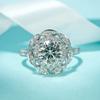 Moda Nacional Moda Étnica Anel de Flor Flor Flor Grande Anel de Flor de Diamante Anel de Flor de Diamante Anel
