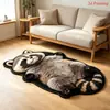 Alfombra de felpa temática de gato realista TEMU transfronteriza, imitación cachemir, alfombra gruesa para mesita de noche en el dormitorio, tapete absorbente para el baño