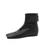 Botines Elásticos Ajustados para Mujer con Aumento Interno de Altura, Nuevos Botines Elásticos de Tobillo Cuadrados de Tacón Bajo con Cremallera Trasera Otoño/Invierno, Talla 42 Botas Grandes
