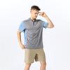 Camiseta Masculina de Seda de Gelo Manga Curta Verão Fina Secagem Rápida Malha Esportiva Fitness Manga Meia Zíper Top Casual Elástico T