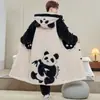 Pijama para Hombre en Otoño e Invierno Vellón de Coral Forrado de Felpa Engrosado Juvenil con Capucha Conjunto de Pijama Cálido Lindo Perrito Nuevo Estilo