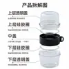 Taza de Yogur de Plástico Transparente de Doble Compartimento, Taza de Avena, Taza Portátil de Leche con Cuchara, Taza Sellada, Taza de Cereal, Apta para Lavavajillas
