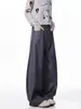 Calças Cimitarra com Vibe High Street Americana para Homens e Mulheres, Tendência de Primavera Silhueta Cleanfit Calças Casuais Calças Wide-Leg Soltas com Caimento