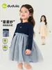 Saias Infantis Familia Dudu Vestidos de Outono para Meninas Saias de Princesa Estilosas para Bebês Roupas Doces para Meninas Roupas Infantis Modernas