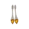 Galhos Dourados Brilham~Brincos de Zircônia com Pingente de Gota Banhados a Ouro Real 18K Brincos Estilo Corte Francês com Senso de Design Brincos para Atacado