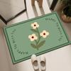 Tapete de Banheiro Pequena Flor Macio de Lama Diatomácea Secagem Rápida Tapete para Porta de Banheiro Absorvente de Água Antiderrapante Tapete de Banheiro para Vaso Sanitário