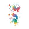 Adesivo de tatuagem de sereia colorida com glitter infantil, adesivo de desenho animado divertido e duradouro para meninas, princesa de verão original
