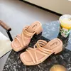 Sandálias de Salto Alto com Tira Traseira para Mulheres Verão 2024 Moda Outer Wear Estilo Fada Sandálias de Tira Fina com Salto Grosso para Mulheres