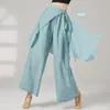 Pantalones Anchos Fluidos de Danza Clásica Ropa de Baile Danza Moderna Sueltos con Lazo Pantalones de Baile Ropa Moldeadora para Práctica para Mujeres