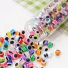 Cuentas redondas rayadas de arcoíris de resina, cuentas sueltas redondas planas de ojo turco, accesorios para pulseras hechas a mano DIY al por mayor