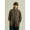 Camisa de cuadros estilo minimalista, unisex, estilo old money, corte holgado, retro, casual, versátil, de manga larga, con cuello, se puede usar como prenda de abrigo