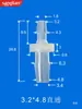 Conector de Manguera de Silicona Recto de Diámetro Variable 1.5-3.2 con Adaptador de Extremo Dentado