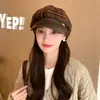 Sombrero Octagonal Retro Versátil para Mujer de Primavera y Otoño, Nuevo Estilo de Moda que Hace que la Cara Parezca Más Pequeña, Adecuado para Compras al Aire Libre, Salidas Casuales y Uso Estilo Boina