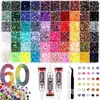 El más vendido de Amazon 40/60/24 rejillas color AB fondo plano resina color caramelo pedrería para decoración de uñas DIY set de decoración de uñas