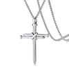 Nuevo collar de clavo de cruz de acero inoxidable europeo y americano, colgante punk simple de acero de titanio para hombre, deseo de Amazon