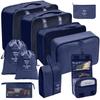 Set de Bolsas de Almacenamiento para Viaje, Set de 11 Piezas para Viajes de Negocios, Bolsas de Almacenamiento con Cordón para Ropa, Bolsas de Almacenamiento Plegables de Malla para Maquillaje y Artículos de Tocador