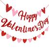 Día de San Valentín Rojo y Rosa Corazón Feliz Día de San Valentín Brillo Flor Corazón Papel de Carta Flor