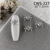 Joyería para decoración de uñas con diamantes 2024, nuevo estilo retro oscuro de Halloween, personalidad de araña, accesorios de aleación de calavera para uñas