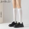 Calcetines de pantorrilla para mujer, calcetines de algodón de primavera y verano para niños, calcetines finos de presión jk, calcetines hasta la rodilla en blanco y negro, calcetines Zhuji al por mayor