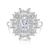 Anillo de Paloma de Huevo de Lujo con Corte de Flor de Hielo, Gemas de Colores Deslumbrantes y Diamante de Alto Carbono, Modelo Más Vendido, Venta Directa en Transmisión en Vivo