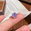 Nuevo Anillo Verde Menta Corte Fuego Artificial Diamante Brillante para Mujer Chapado en Oro Rosa de 18K Incrustado Anillo de Diamante de 2 Quilates Anillo de Piedra de Color de Lujo Ligero