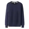 Suéter de gran tamaño con cuello redondo y forro polar para hombre, algodón, color ultra puro, suéter tipo pullover, holgado, forro grueso, playera base deportiva casual