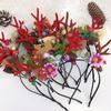 Diadema de Cuernos de Reno Navideño Pasador de Flor de Cuerno de Alce Dulce y Lindo Popular para Transmisión en Vivo Fotografía Accesorios para el Cabello Diadema Lazo