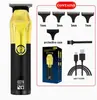 Set de cortapelos eléctrico transfronterizo, recortador de pelo recargable con pantalla digital, cortapelos eléctrico, tijeras para el pelo de metal grabadas