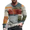 Comercio exterior transfronterizo nuevo moda casual callejera para hombre outdoor camiseta de manga larga con estampado 3D integral