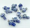 Europa y Estados Unidos venta caliente cristal natural piedra ágata 2 cm mini hongo colgante collar accesorios DIY hecho a mano